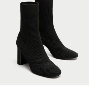 Zara fabric high heel ankle boots